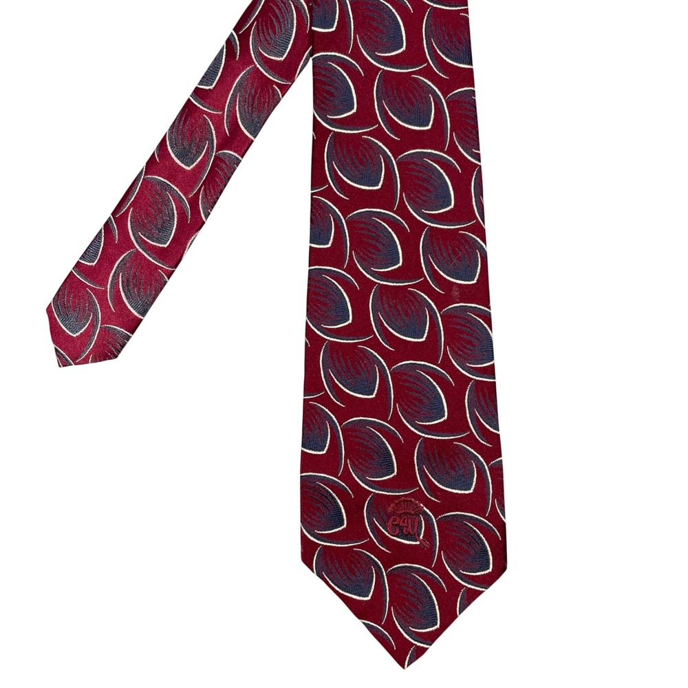 Countess Mara Burgundy Abstract Pattern Necktie Mens OS Silk Blend Justers